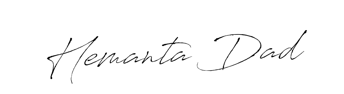 How to make Hemanta Dad name signature. Use Antro_Vectra style for creating short signs online. This is the latest handwritten sign. Hemanta Dad signature style 6 images and pictures png
