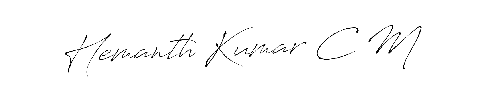 You should practise on your own different ways (Antro_Vectra) to write your name (Hemanth Kumar C M) in signature. don't let someone else do it for you. Hemanth Kumar C M signature style 6 images and pictures png