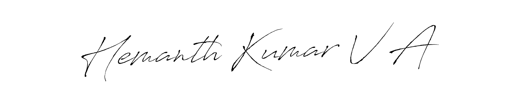 Use a signature maker to create a handwritten signature online. With this signature software, you can design (Antro_Vectra) your own signature for name Hemanth Kumar V A. Hemanth Kumar V A signature style 6 images and pictures png
