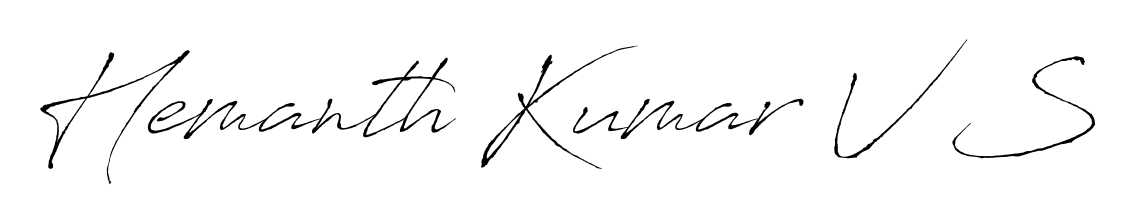 Get an exclusive digital autograph for Hemanth Kumar V S. The Antro_Vectra typeface captures the charm of real penmanship on paper. Hemanth Kumar V S signature style 6 images and pictures png