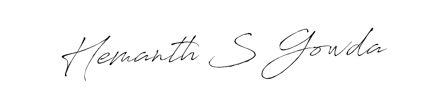 Similarly Antro_Vectra is the best handwritten signature design. Signature creator online .You can use it as an online autograph creator for name Hemanth S Gowda. Hemanth S Gowda signature style 6 images and pictures png