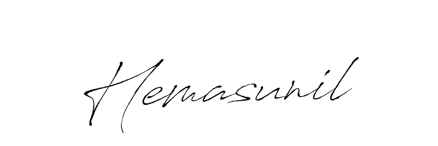 Design your own signature with our free online signature maker. With this signature software, you can create a handwritten (Antro_Vectra) signature for name Hemasunil. Hemasunil signature style 6 images and pictures png