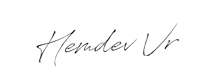 Similarly Antro_Vectra is the best handwritten signature design. Signature creator online .You can use it as an online autograph creator for name Hemdev Vr. Hemdev Vr signature style 6 images and pictures png