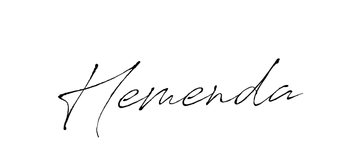 Make a beautiful signature design for name Hemenda. With this signature (Antro_Vectra) style, you can create a handwritten signature for free. Hemenda signature style 6 images and pictures png