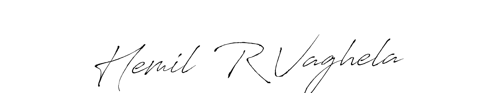 Design your own signature with our free online signature maker. With this signature software, you can create a handwritten (Antro_Vectra) signature for name Hemil  R Vaghela. Hemil  R Vaghela signature style 6 images and pictures png