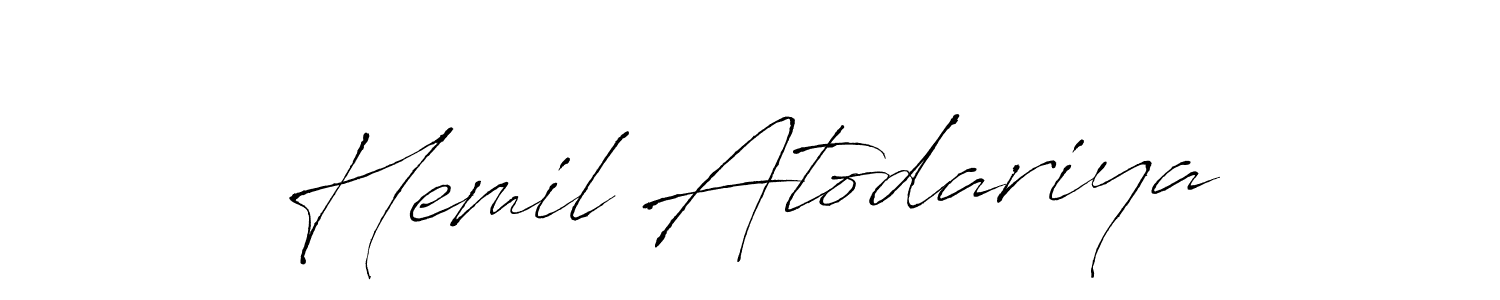 You can use this online signature creator to create a handwritten signature for the name Hemil Atodariya. This is the best online autograph maker. Hemil Atodariya signature style 6 images and pictures png