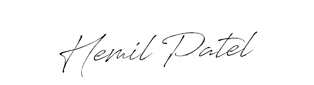 How to make Hemil Patel signature? Antro_Vectra is a professional autograph style. Create handwritten signature for Hemil Patel name. Hemil Patel signature style 6 images and pictures png