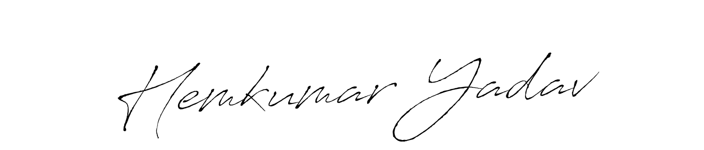How to make Hemkumar Yadav name signature. Use Antro_Vectra style for creating short signs online. This is the latest handwritten sign. Hemkumar Yadav signature style 6 images and pictures png
