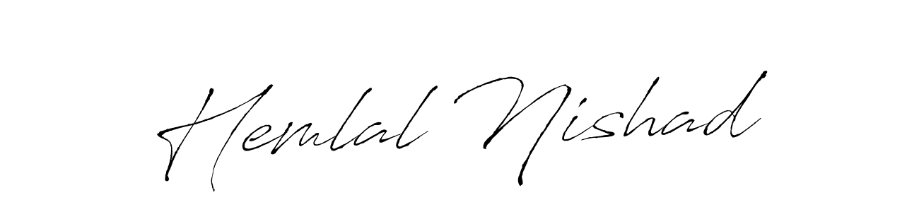 Similarly Antro_Vectra is the best handwritten signature design. Signature creator online .You can use it as an online autograph creator for name Hemlal Nishad. Hemlal Nishad signature style 6 images and pictures png