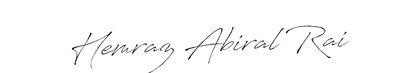 Antro_Vectra is a professional signature style that is perfect for those who want to add a touch of class to their signature. It is also a great choice for those who want to make their signature more unique. Get Hemraz Abiral Rai name to fancy signature for free. Hemraz Abiral Rai signature style 6 images and pictures png