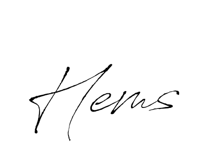 Create a beautiful signature design for name Hems. With this signature (Antro_Vectra) fonts, you can make a handwritten signature for free. Hems signature style 6 images and pictures png