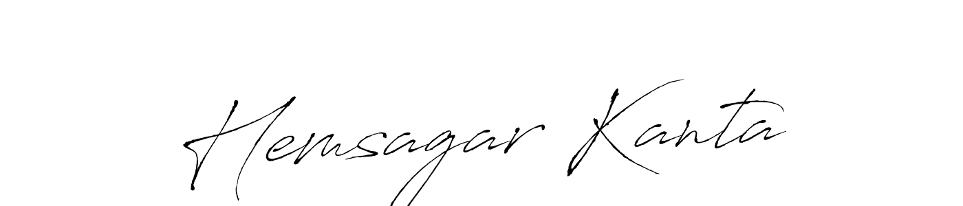 How to make Hemsagar Kanta name signature. Use Antro_Vectra style for creating short signs online. This is the latest handwritten sign. Hemsagar Kanta signature style 6 images and pictures png