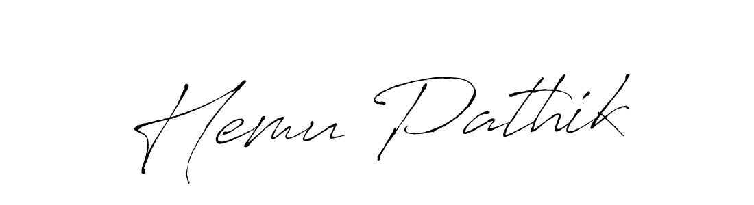Make a beautiful signature design for name Hemu Pathik. With this signature (Antro_Vectra) style, you can create a handwritten signature for free. Hemu Pathik signature style 6 images and pictures png