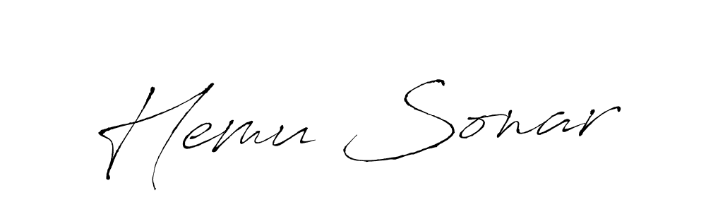 Similarly Antro_Vectra is the best handwritten signature design. Signature creator online .You can use it as an online autograph creator for name Hemu Sonar. Hemu Sonar signature style 6 images and pictures png