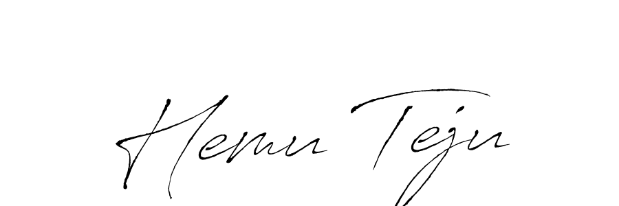 The best way (Antro_Vectra) to make a short signature is to pick only two or three words in your name. The name Hemu Teju include a total of six letters. For converting this name. Hemu Teju signature style 6 images and pictures png