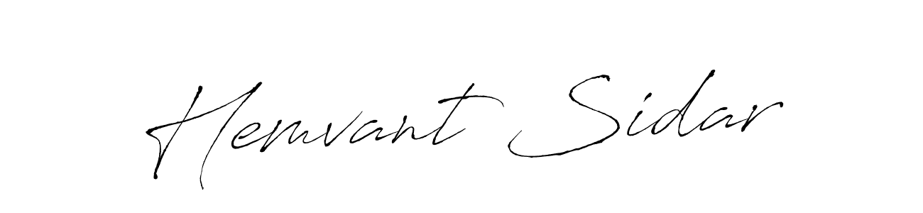 Design your own signature with our free online signature maker. With this signature software, you can create a handwritten (Antro_Vectra) signature for name Hemvant Sidar. Hemvant Sidar signature style 6 images and pictures png