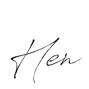 Make a beautiful signature design for name Hen. With this signature (Antro_Vectra) style, you can create a handwritten signature for free. Hen signature style 6 images and pictures png