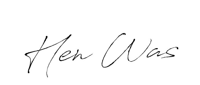 Make a beautiful signature design for name Hen Was. With this signature (Antro_Vectra) style, you can create a handwritten signature for free. Hen Was signature style 6 images and pictures png
