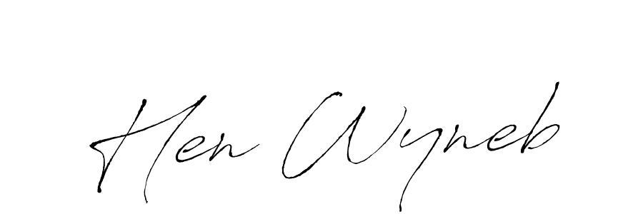 How to make Hen Wyneb name signature. Use Antro_Vectra style for creating short signs online. This is the latest handwritten sign. Hen Wyneb signature style 6 images and pictures png