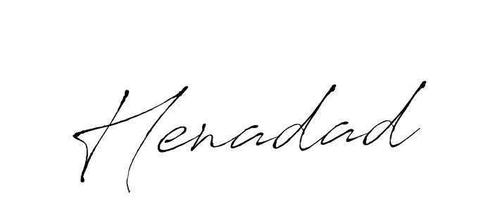 Use a signature maker to create a handwritten signature online. With this signature software, you can design (Antro_Vectra) your own signature for name Henadad. Henadad signature style 6 images and pictures png