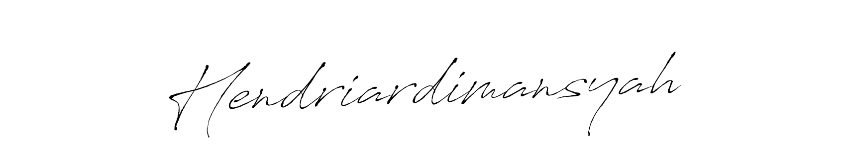 Create a beautiful signature design for name Hendriardimansyah. With this signature (Antro_Vectra) fonts, you can make a handwritten signature for free. Hendriardimansyah signature style 6 images and pictures png