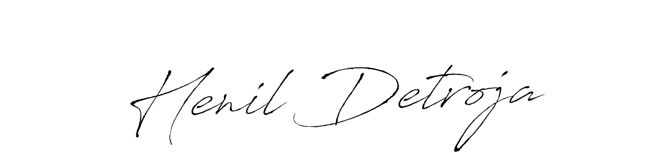 Use a signature maker to create a handwritten signature online. With this signature software, you can design (Antro_Vectra) your own signature for name Henil Detroja. Henil Detroja signature style 6 images and pictures png