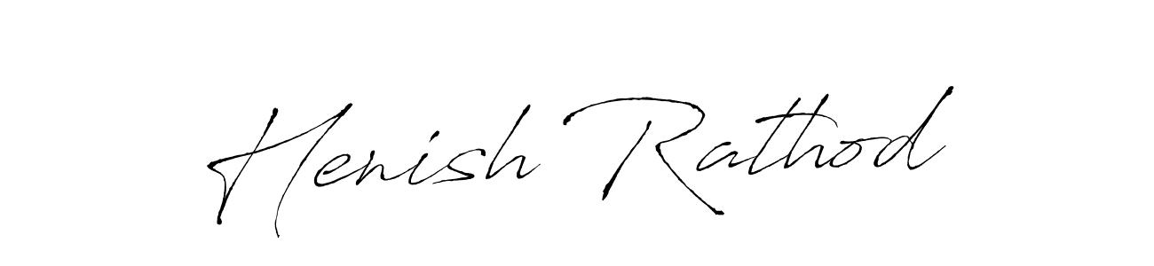 Make a beautiful signature design for name Henish Rathod. With this signature (Antro_Vectra) style, you can create a handwritten signature for free. Henish Rathod signature style 6 images and pictures png