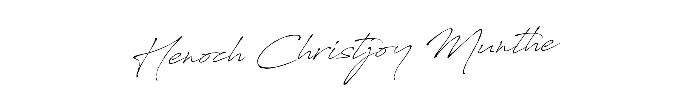 if you are searching for the best signature style for your name Henoch Christjoy Munthe. so please give up your signature search. here we have designed multiple signature styles  using Antro_Vectra. Henoch Christjoy Munthe signature style 6 images and pictures png