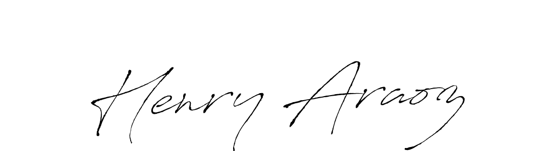 How to make Henry Araoz name signature. Use Antro_Vectra style for creating short signs online. This is the latest handwritten sign. Henry Araoz signature style 6 images and pictures png