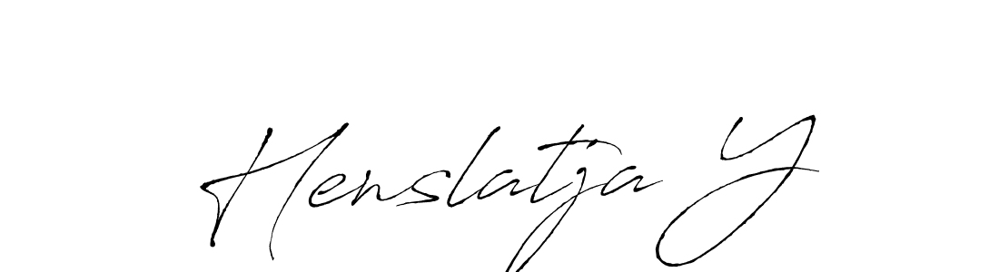 Henslatja Y stylish signature style. Best Handwritten Sign (Antro_Vectra) for my name. Handwritten Signature Collection Ideas for my name Henslatja Y. Henslatja Y signature style 6 images and pictures png