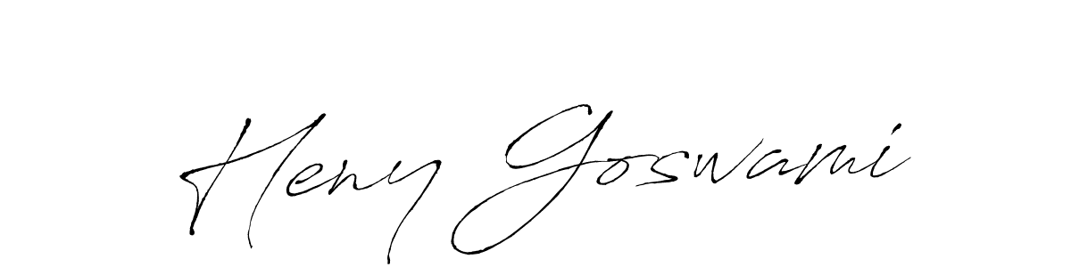 Create a beautiful signature design for name Heny Goswami. With this signature (Antro_Vectra) fonts, you can make a handwritten signature for free. Heny Goswami signature style 6 images and pictures png