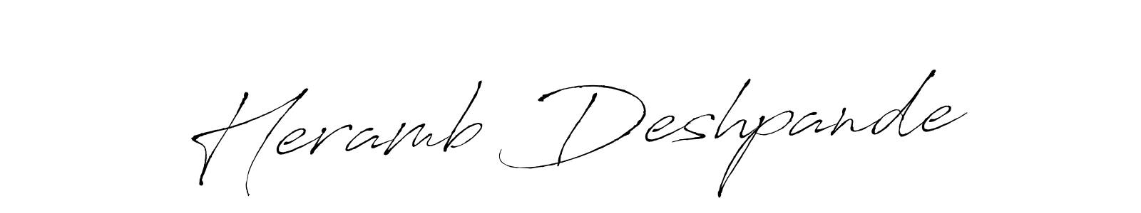 Make a beautiful signature design for name Heramb Deshpande. With this signature (Antro_Vectra) style, you can create a handwritten signature for free. Heramb Deshpande signature style 6 images and pictures png