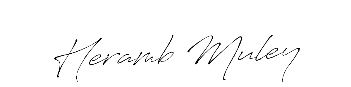 Antro_Vectra is a professional signature style that is perfect for those who want to add a touch of class to their signature. It is also a great choice for those who want to make their signature more unique. Get Heramb Muley name to fancy signature for free. Heramb Muley signature style 6 images and pictures png