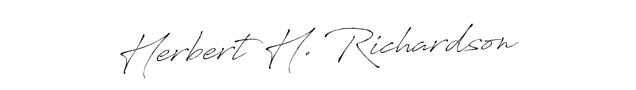 Antro_Vectra is a professional signature style that is perfect for those who want to add a touch of class to their signature. It is also a great choice for those who want to make their signature more unique. Get Herbert H. Richardson name to fancy signature for free. Herbert H. Richardson signature style 6 images and pictures png