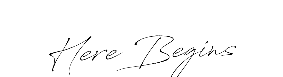 Here Begins stylish signature style. Best Handwritten Sign (Antro_Vectra) for my name. Handwritten Signature Collection Ideas for my name Here Begins. Here Begins signature style 6 images and pictures png