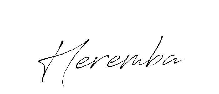 Make a beautiful signature design for name Heremba. With this signature (Antro_Vectra) style, you can create a handwritten signature for free. Heremba signature style 6 images and pictures png