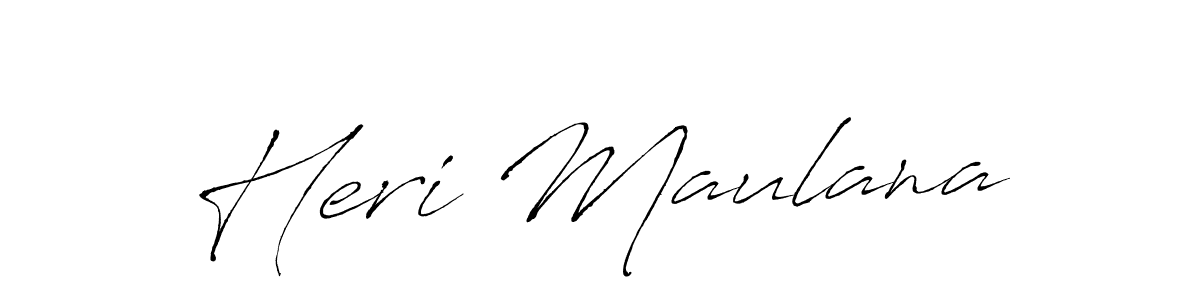 Make a beautiful signature design for name Heri Maulana. With this signature (Antro_Vectra) style, you can create a handwritten signature for free. Heri Maulana signature style 6 images and pictures png