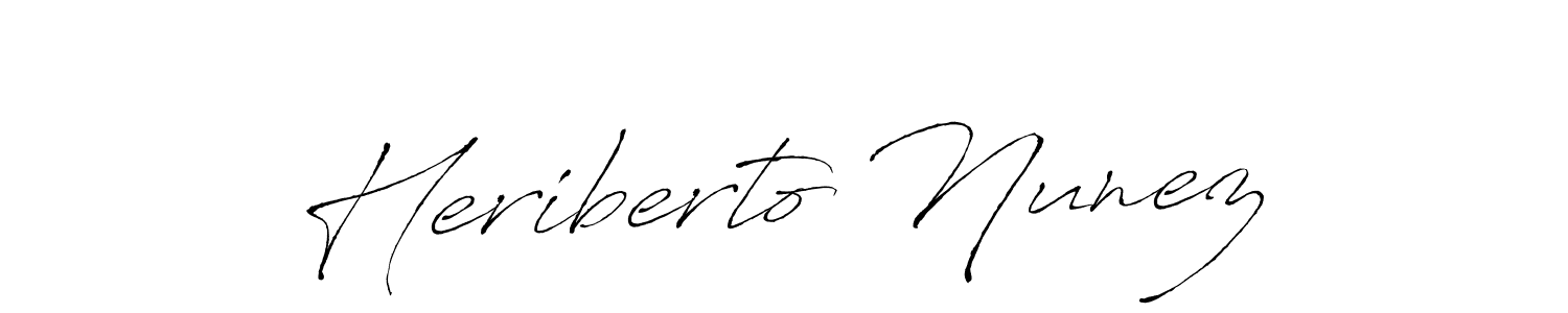 Similarly Antro_Vectra is the best handwritten signature design. Signature creator online .You can use it as an online autograph creator for name Heriberto Nunez. Heriberto Nunez signature style 6 images and pictures png