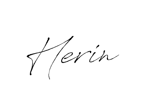 Use a signature maker to create a handwritten signature online. With this signature software, you can design (Antro_Vectra) your own signature for name Herin. Herin signature style 6 images and pictures png