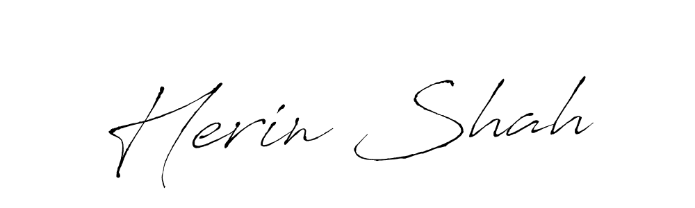 Design your own signature with our free online signature maker. With this signature software, you can create a handwritten (Antro_Vectra) signature for name Herin Shah. Herin Shah signature style 6 images and pictures png