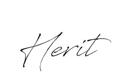 Make a beautiful signature design for name Herit. With this signature (Antro_Vectra) style, you can create a handwritten signature for free. Herit signature style 6 images and pictures png