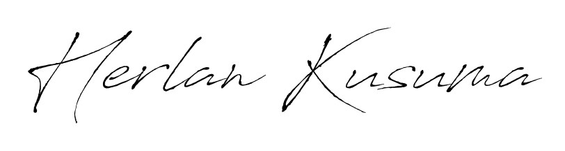 Create an unforgettable impression when signing with Herlan Kusuma name styled in Antro_Vectra typography. 100% free online generator. Herlan Kusuma signature style 6 images and pictures png
