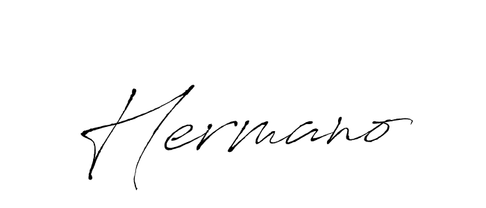 Design your own signature with our free online signature maker. With this signature software, you can create a handwritten (Antro_Vectra) signature for name Hermano. Hermano signature style 6 images and pictures png