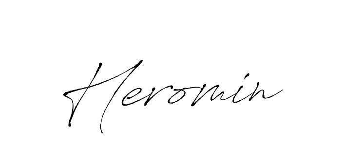 Design your own signature with our free online signature maker. With this signature software, you can create a handwritten (Antro_Vectra) signature for name Heromin. Heromin signature style 6 images and pictures png