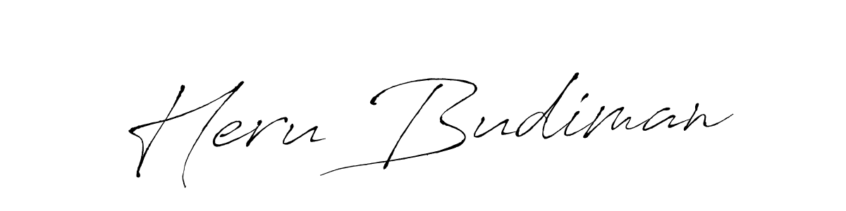 How to make Heru Budiman name signature. Use Antro_Vectra style for creating short signs online. This is the latest handwritten sign. Heru Budiman signature style 6 images and pictures png
