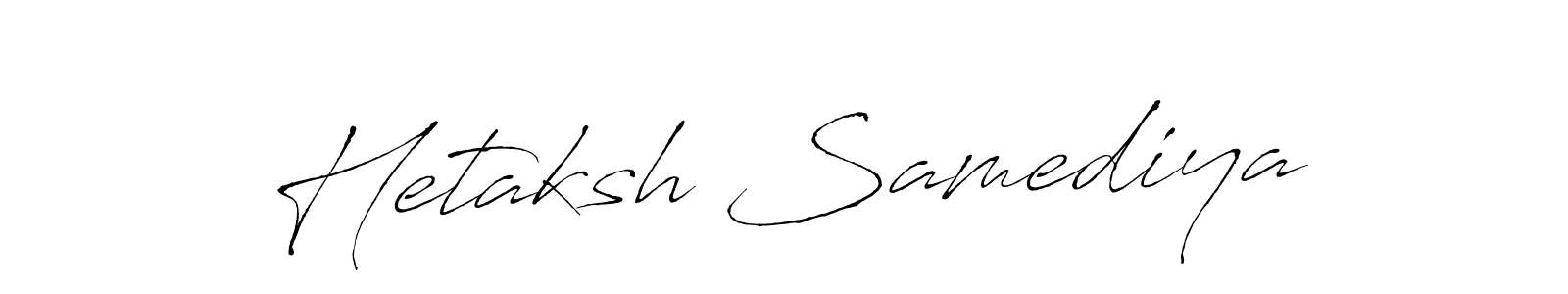 How to make Hetaksh Samediya signature? Antro_Vectra is a professional autograph style. Create handwritten signature for Hetaksh Samediya name. Hetaksh Samediya signature style 6 images and pictures png