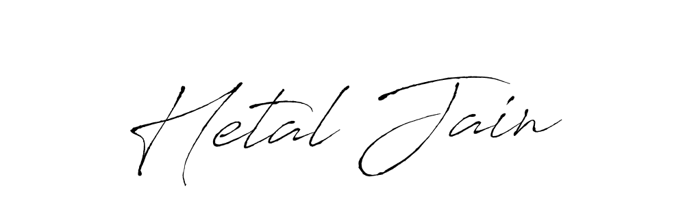 Design your own signature with our free online signature maker. With this signature software, you can create a handwritten (Antro_Vectra) signature for name Hetal Jain. Hetal Jain signature style 6 images and pictures png