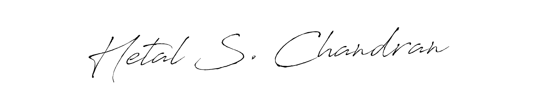 How to make Hetal S. Chandran name signature. Use Antro_Vectra style for creating short signs online. This is the latest handwritten sign. Hetal S. Chandran signature style 6 images and pictures png