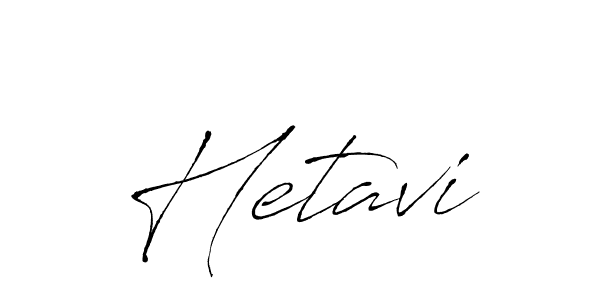 Make a beautiful signature design for name Hetavi. With this signature (Antro_Vectra) style, you can create a handwritten signature for free. Hetavi signature style 6 images and pictures png