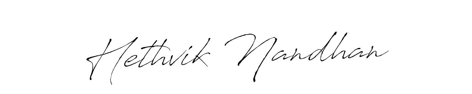 It looks lik you need a new signature style for name Hethvik Nandhan. Design unique handwritten (Antro_Vectra) signature with our free signature maker in just a few clicks. Hethvik Nandhan signature style 6 images and pictures png